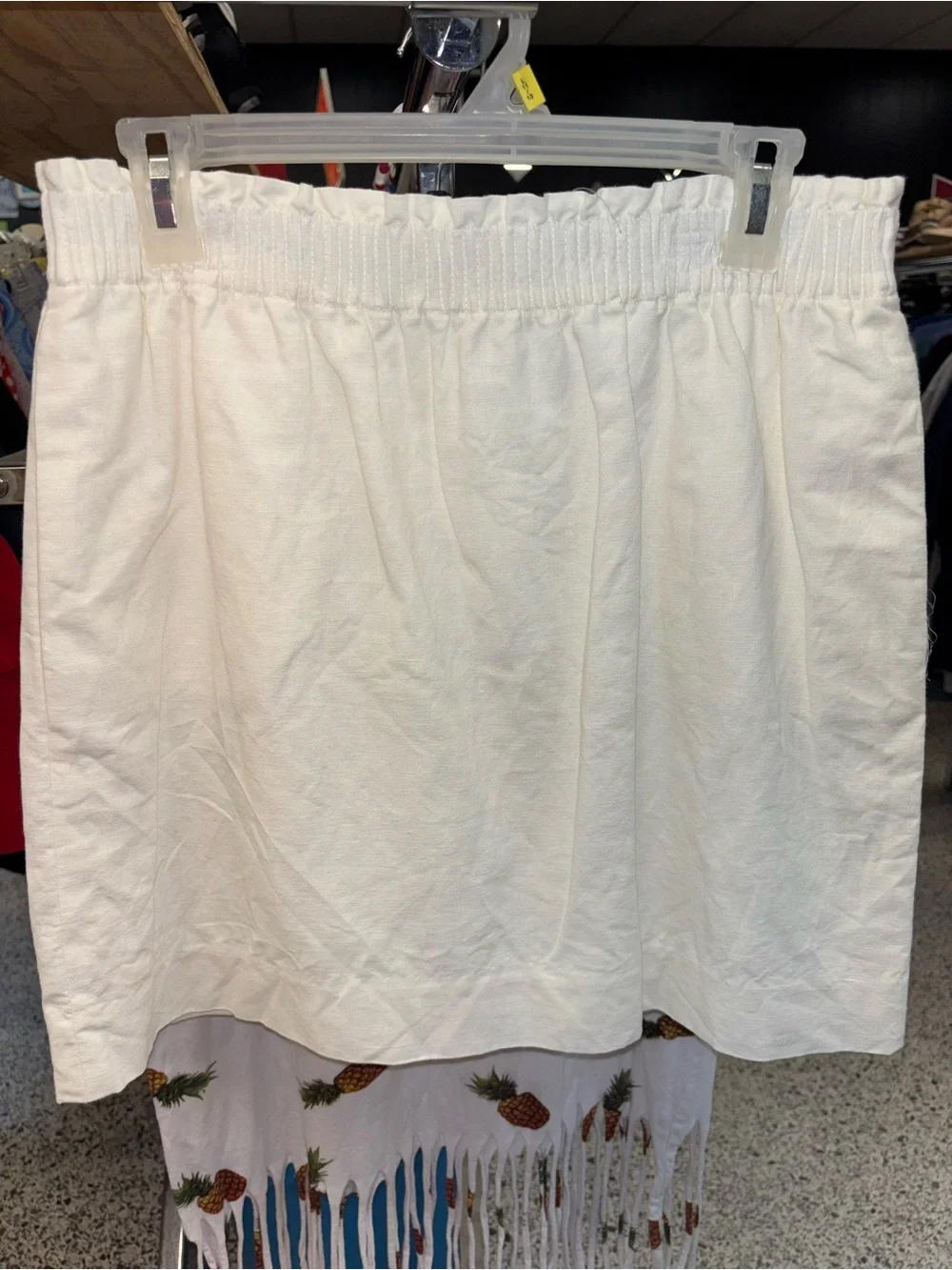 J. Crew White Elastic Waist Mini Skirt